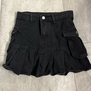 Black Jean Mini Skirt